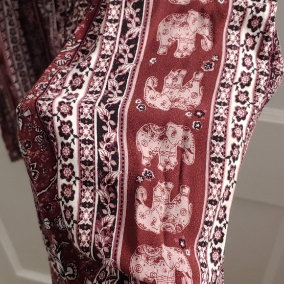 Boho flowy tribal elephant print pants - Picture 7 of 8